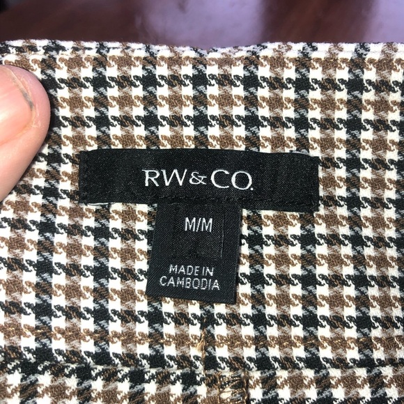 RW&CO Pencil Skirt Knee-Length brown and white- med 32” around- 22” long- used - Picture 3 of 8